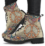 Mandala Peace -Women Boots, Combat boots,  Festival Combat, Hippie Boots Lace up, Classic Short boots