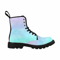 Pastels Combat Classic Boots, Lace Up Women's Short Hippie Boots - MaWeePet- Art on Apparel