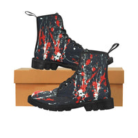 Paint Splash Mens  -Combat boots, , Festival, Combat, Vintage Hippie Lace up Boots - MaWeePet- Art on Apparel
