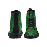 Green Wreath -Women's Canvas Boots, Combat boots,  Combat Shoes, Lightweight Boots - MaWeePet 