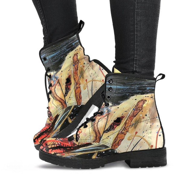 Expendable Raven and Crows-Women's Boots,  Combat boots,  Hippie Boots Lace up, Classic Short boots - MaWeePet- Art on Apparel
