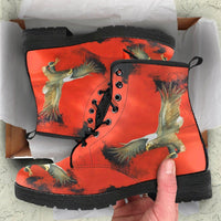 Red Eagle -Lace up Festival Bohemian  Combat boots,  Boots Lace up, Classic Short boots - MaWeePet- Art on Apparel