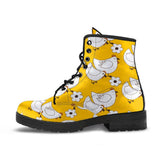Chickens Yellow- Womans Combat boots, Boho Hippie Boots - MaWeePet- Art on Apparel