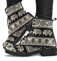 Mandala Elephant -Women's  Combat boots,  Festival Combat, Hippie Boots Lace up, Classic Short boots - MaWeePet- Art on Apparel