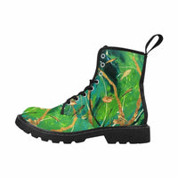 Wild Moves-Women's Canvas Boots, Doc Marten Style, Handcraft Boots, Combat Shoes, Hippie Boots - MaWeePet- Art on Apparel