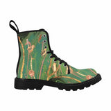 Green Grass-Women's Canvas Boots, Combat boots, , Handcraft Boots, Combat boots, Hippie Boots - MaWeePet- Art on Apparel