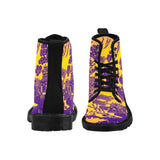 NEW Willow pattern yellow and purple  -Women's Boots, Doc Marten Style Festival Combat, Hippie Boots - MaWeePet- Art on Apparel