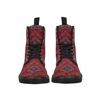 Winter Rug  -Women's Canvas Boots, Doc Marten Style Combat, Hippie Boots - MaWeePet- Art on Apparel
