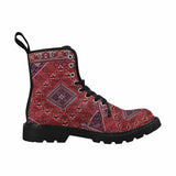 Winter Rug  -Women's Canvas Boots, Doc Marten Style Combat, Hippie Boots - MaWeePet- Art on Apparel