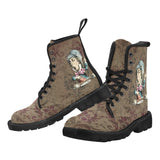 Mad Hatter 1  -Combat boots, , Festival, Combat, Vintage Hippie Lace up Boots - MaWeePet- Art on Apparel