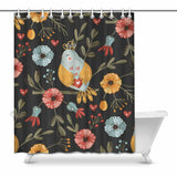 Singing bird Shower Curtain 60"x72"fitted with C-shaped curtain hooks, - MaWeePet- Art on Apparel
