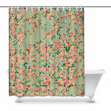Summer Flowers Shower Curtain 60"x72"fitted with C-shaped curtain hooks, - MaWeePet- Art on Apparel