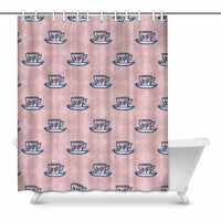 Tea cups Shower Curtain 60"x72"fitted with C-shaped curtain hooks, - MaWeePet- Art on Apparel