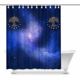 Tree of Life Blue Shower Curtain 60"x72"fitted with C-shaped curtain hooks, - MaWeePet- Art on Apparel