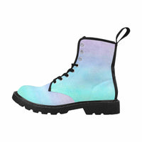 Pastels Combat Classic Boots, Lace Up Women's Short Hippie Boots - MaWeePet- Art on Apparel