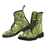 Green and Gold -Women's Canvas Boots, Combat boots, , Combat Shoes, Lightweight Boots - MaWeePet- Art on Apparel