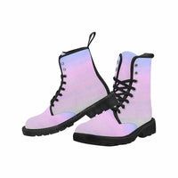 Pastels - Combat Classic Boots, Lace Up Women's Short Hippie Boots - MaWeePet- Art on Apparel