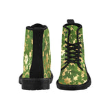 Green and Gold -Women's Canvas Boots, Combat boots, , Combat Shoes, Lightweight Boots - MaWeePet 