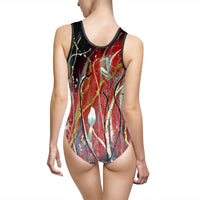 Red- Women's Classic One-Piece Swimsuit - MaWeePet- Art on Apparel