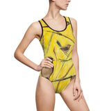 Yellow Birds- Women's Classic One-Piece Swimsuit - MaWeePet- Art on Apparel