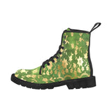 Green and Gold -Women's Canvas Boots, Combat boots, , Combat Shoes, Lightweight Boots - MaWeePet 