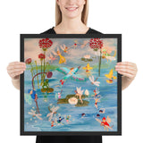 Pond Fairies Framed poster square - MaWeePet- Art on Apparel