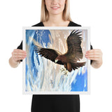 Original Artwork Print Framed- Mighty Eagle - MaWeePet- Art on Apparel