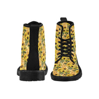Sunflower Bee-Women's Boots, Combat boots, , Combat Shoes, Hippie Boots - MaWeePet- Art on Apparel