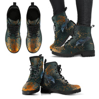 Mens Raven Grunge- Hipster Bohemian Combat boots - MaWeePet- Art on Apparel
