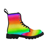 Watercolor Rainbow -Doc Style, Festival, Combat, Vintage Hippie Lace up Boots - MaWeePet- Art on Apparel