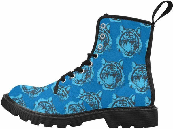 Blue Tiger -Women's lightweight Combat boots , Festival, Combat, Hippie Boots - MaWeePet- Art on Apparel