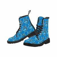 Blue Tiger -Women's lightweight Combat boots , Festival, Combat, Hippie Boots - MaWeePet- Art on Apparel