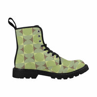 Groovy Green -Women's Canvas Boots, Combat boots  Combat, Festival, Hippie Boots - MaWeePet- Art on Apparel