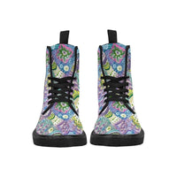 Erica Sea-Women's colorful Boots, Combat boots,  Style Festival Combat, Hippie Canvas Boots - MaWeePet- Art on Apparel