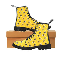 Buzzy Bees  -Combat boots , Festival, Combat, Vintage Hippie Lace up Boots - MaWeePet- Art on Apparel