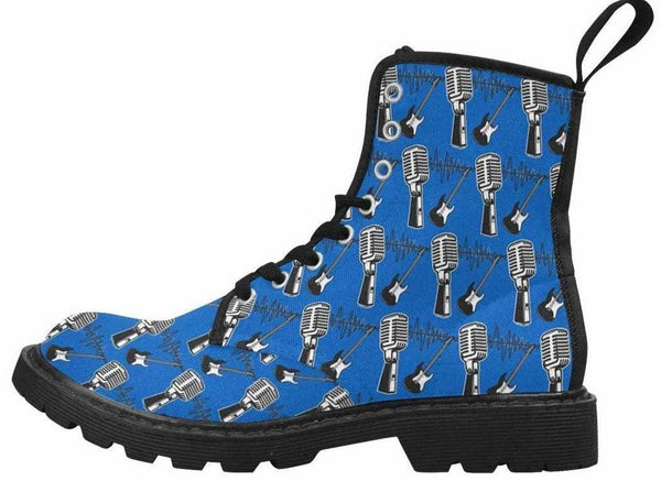 Microphone Music-Women's lightweight Doc Style, Festival, Combat, Hippie Boots - MaWeePet- Art on Apparel
