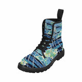 Jelly Fish -Women's Canvas Boots, Combat boots,  Style, Handcraft Boots, Combat Shoes, Hippie Boots - MaWeePet- Art on Apparel