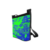 Shoulder bag Crossbody Bags, Handbag, Purse Crossbody Bags-Willow Pattern Lime on Black - - MaWeePet- Art on Apparel