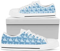 Sneakers-Blue Wales reverse -Womans Low Top Canvas Sneakers, Cruise Fashion Shoes - MaWeePet- Art on Apparel