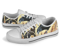 Sneakers-Crow Raven -Womans Low Top Canvas Sneakers, Cruise Fashion Shoes - MaWeePet- Art on Apparel