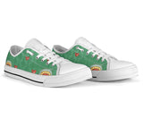 Sneakers-Green Hearts -Womans Low Top Canvas Sneakers, Cruise Fashion Shoes - MaWeePet- Art on Apparel