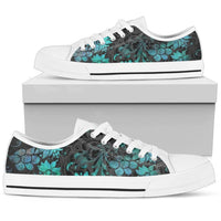 Sneakers-Blue Grunge -Womans Low Top Canvas Sneakers, Cruise Fashion Shoes - MaWeePet- Art on Apparel
