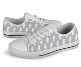 Sneakers-Seahorse Grey -Womans Low Top Canvas Sneakers, Cruise Fashion Shoes - MaWeePet- Art on Apparel