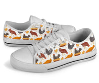 Sneakers-Chicken Coop -Womans Low Top Canvas Sneakers, Cruise Fashion Shoes - MaWeePet- Art on Apparel