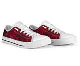 Sneakers-Red Elegant -Womans Low Top Canvas Sneakers, Cruise Fashion Shoes - MaWeePet- Art on Apparel