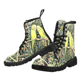 Budgie Parakeet -Women's Canvas Boots, Combat boots  Combat, Hippie Boots - MaWeePet- Art on Apparel