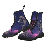 Sun and Moon Galaxy Pink  -Combat boots , Festival, Combat, Vintage Hippie Lace up Boots - MaWeePet- Art on Apparel