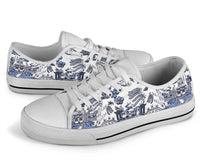 Sneakers-Willow Pattern -Womans Low Top Canvas Sneakers, Cruise Fashion Shoes - MaWeePet- Art on Apparel