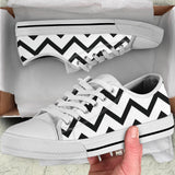 Sneakers-Zig Zag -Womans Low Top Canvas Sneakers, Cruise Fashion Shoes - MaWeePet- Art on Apparel