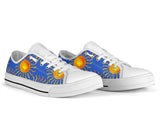 Sneakers-Sun Blue -Womans Low Top Canvas Sneakers, Cruise Fashion Shoes - MaWeePet- Art on Apparel